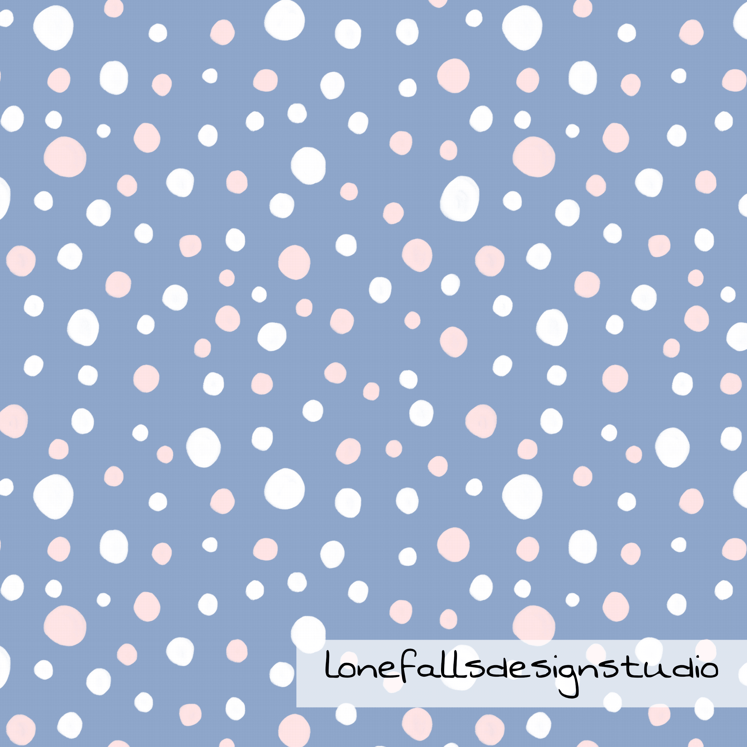 Polka Dot Day Whimsical Surface Pattern Design and Illustration.